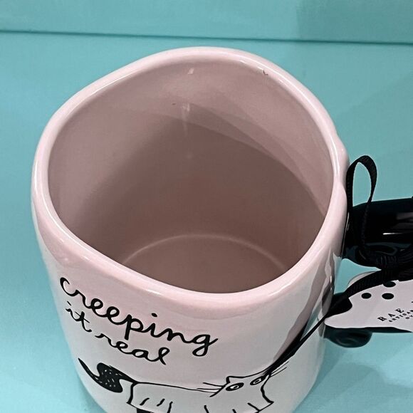 Rae Dunn Coffee Fall Mug Halloween Cat "Creeping it Real" Rare - Picture 5 of 7